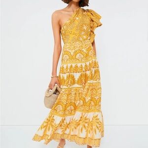 FARM Rio Yellow one-shoulder dress